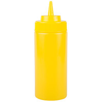 Choice 16 oz. Yellow Wide Mouth Squeeze Bottle - 6/Pack