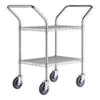 Regency 18" x 34" Two Shelf Chrome Heavy Duty Utility Cart