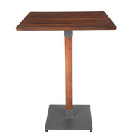 Lancaster Table & Seating Industrial 30" x 30" Solid Wood Live Edge Bar Height Table with Rustic Walnut Finish