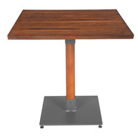 Lancaster Table & Seating Industrial 30" x 30" Solid Wood Live Edge Table with Rustic Walnut Finish