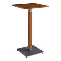Lancaster Table & Seating Industrial 24" x 24" Solid Wood Live Edge Bar Height Table with Rustic Walnut Finish