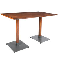 Lancaster Table & Seating Industrial 30" x 60" Solid Wood Live Edge Bar Height Table with Rustic Walnut Finish