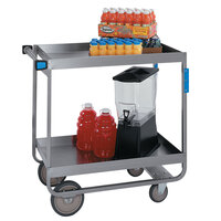 Lakeside 757 Heavy-Duty Stainless Steel Deep Two Shelf Utility Cart - 22 1/4" x 54" x 37 1/4"