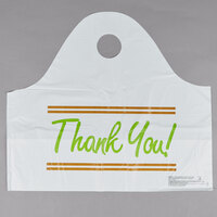 LK Packaging Plastic "Thank You" 21" x 10" x 18" Take Out Bag with Wave Handle - 500/Box