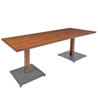 Lancaster Table & Seating Industrial 30" x 72" Solid Wood Live Edge Table with Rustic Walnut Finish