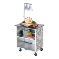 Lakeside 646GS Heavy-Duty Stainless Steel Three Shelf Flat Top Utility Cart with Enclosed Base and Gray Sand Finish - 22" x 36" x 36 5/8"