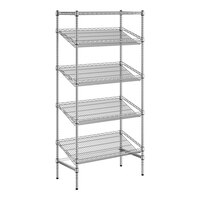 Regency Chrome 5-Shelf Angled Stationary Merchandising Rack - 18" x 36" x 74"