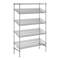 Regency Chrome 5-Shelf Angled Stationary Merchandising Rack - 18" x 48" x 74"