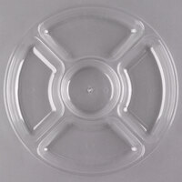 Fineline D12050.CL Platter Pleasers 12" Round Clear Plastic 5-Compartment Tray - 25/Case