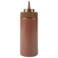 Choice 16 oz. Brown Wide Mouth Squeeze Bottle - 6/Pack