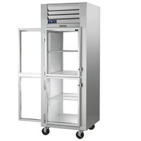 Traulsen G16005P 1 Section Half Solid Front, Half Glass Back Door Pass-Through Refrigerator - Left / Right Hinged Doors