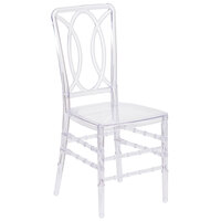 Flash Furniture BH-H007-CRYSTAL-GG Elegance Chiavari Transparent Polycarbonate Outdoor / Indoor Stackable Chair with Oval-Designed Back