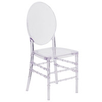 Flash Furniture Y-3-GG Elegance Chiavari Florence Transparent Polycarbonate Outdoor / Indoor Stackable Chair with Oval Back