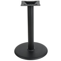 BFM Seating 22" Sand Black Stamped Steel Counter Height Indoor Round Table Base, 4" Column