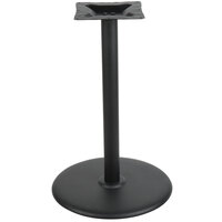 BFM Seating 22" Sand Black Stamped Steel Counter Height Indoor Round Table Base, 3" Column