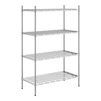 Regency 24" x 48" x 74" Four Shelf Chrome Heavy-Duty Dunnage Shelving Unit - 3200 lb.