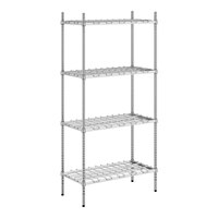 Regency 18" Wide Four Shelf Chrome Heavy-Duty Dunnage Shelving Unit - 3200 lb.