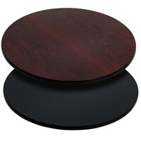 Flash Furniture XU-RD-36-MBT-GG 36" Black / Mahogany Reversible Laminated Round Table Top