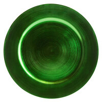 Tabletop Classics by Walco TR-6663 13" Green Round Plastic Charger Plate - 12/Pack