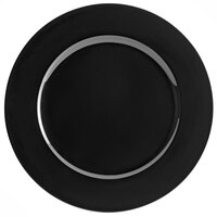 Tabletop Classics by Walco TR-6658 13" Black Round Plastic Charger Plate - 12/Pack