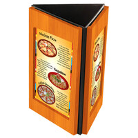 Menu Solutions TRIWD-A Charleston 4" x 6" Mandarin Three View Wooden Table Tent