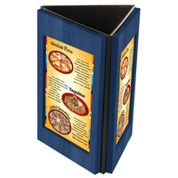 Menu Solutions TRIWD-A Charleston 4" x 6" True Blue Three View Wooden Table Tent