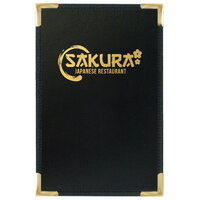 Menu Solutions RS110A Royal Select Series 5 1/2" x 8 1/2" Customizable Leather-Like Single View Menu Cover