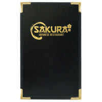 Menu Solutions RS110B Royal Select Series 5 1/2" x 11" Customizable Leather-Like Single View Menu Cover