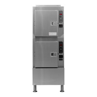 Cleveland 24CGA10.2ES Gemini 10 SST Natural Gas High Efficiency 10 Pan Convection Floor Steamer - 100,000 BTU