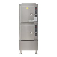 Cleveland 24CGA10.2ES Gemini 10 SST Natural Gas High Efficiency 10 Pan Convection Floor Steamer - 100,000 BTU