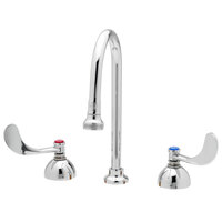 T&S B-2866-05-F12 EasyInstall Deck Mounted Medical Faucet with 5 3/4" Swivel Gooseneck Nozzle, 8" Centers, 1.2 GPM Aerator, Eterna Cartridges, and Wrist Handles