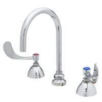 T&S B-2866-05FC12 EasyInstall Deck Mounted Medical Faucet with 5 11/16" Swivel Gooseneck Nozzle, 8" Centers, 1.2 GPM Flow Control, Eterna Cartridges, and Wrist Handles