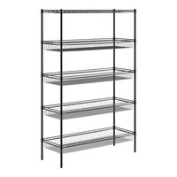 Regency NSF Black Epoxy 4 Basket and 1 Shelf Kit - 18" x 48" x 74"