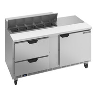 Beverage-Air SPED60HC-10-2 60" 1 Door 2 Drawer Refrigerated Sandwich Prep Table