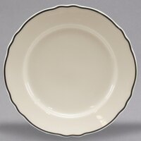 Homer Laughlin from Steelite International Styleline Black 9" Scalloped China Plate - 24/Case