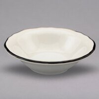 Homer Laughlin from Steelite International Styleline Black 12.25 oz. Scalloped China Grapefruit Bowl - 36/Case