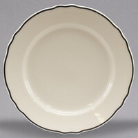 Homer Laughlin from Steelite International Styleline Black 6 1/4" Scalloped China Plate - 36/Case