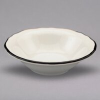 Homer Laughlin from Steelite International HL531847 Styleline Black 5.25 oz. Scalloped China Fruit Bowl - 36/Case