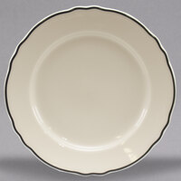 Homer Laughlin from Steelite International Styleline Black 7 1/4" Scalloped China Plate - 36/Case