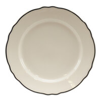 Homer Laughlin from Steelite International Styleline Black 5 1/2" Scalloped China Plate - 36/Case