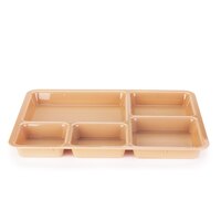 Cambro 1411CW133 Camwear 14 3/8" x 10 9/16" Ambidextrous Heavy-Duty Polycarbonate NSF Beige Tray on Tray Base Tray - 24/Case