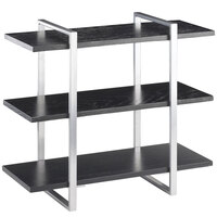 Cal-Mil 1940-96 Midnight 3-Shelf Metal Frame Riser with Silver Frame