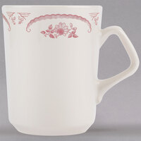 Homer Laughlin from Steelite International HL1322 American Rose Red 8.25 oz. Ivory (American White) China Troy Mug - 36/Case