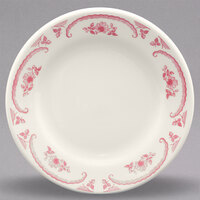 Homer Laughlin from Steelite International HL2032 American Rose Red 7 1/8" Ivory (American White) Rolled Edge China Plate - 36/Case