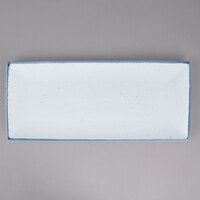 10 Strawberry Street ARCTIC-15RECPLTR Arctic Blue 14 7/8" x 6 1/2" Rectangular Porcelain Platter - 6/Pack