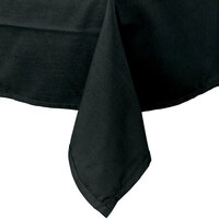 Intedge 45" x 110" Rectangular Black Hemmed 65/35 Poly/Cotton Blend Cloth Table Cover