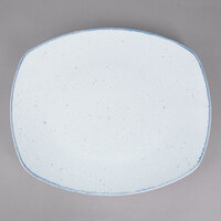 10 Strawberry Street ARCTIC-24REC Arctic Blue 12 1/4" x 10 1/2" Rectangular Porcelain Platter - 12/Pack