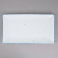 10 Strawberry Street ARCTIC-14RECPLTR Arctic Blue 14" x 7 3/4" Rectangular Porcelain Platter - 6/Pack