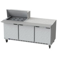 Beverage-Air SPE72HC-12M 72" 3 Door Mega Top Refrigerated Sandwich Prep Table