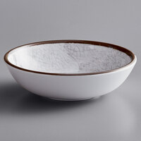 Elite Global Solutions DB51M-W Mojave Vintage California 10 oz. White Crackle Small Round Melamine Bowl - 6/Case